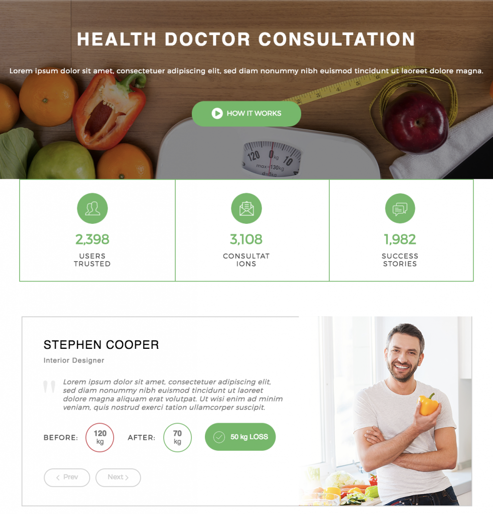 Health doctor consultation screenshot. Madang WordPress theme.