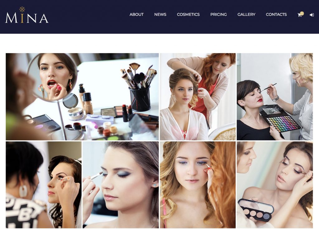 Mina theme - create attractive gallery pages