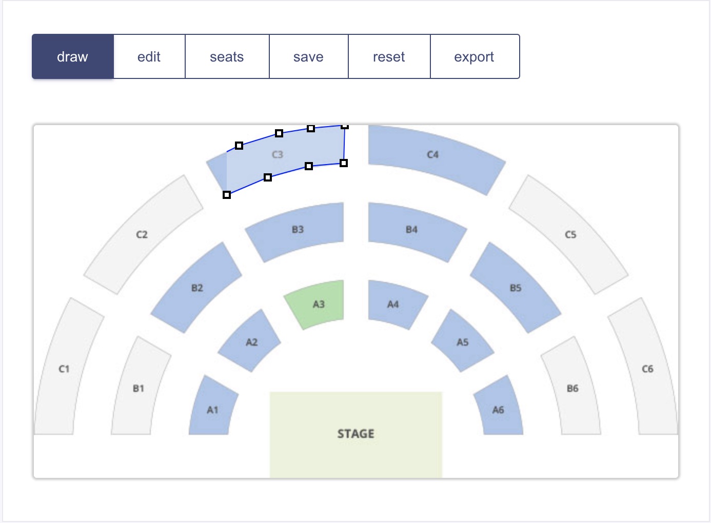 Draw Interactive Zones/Sections on Top of Layout Image - myticket account