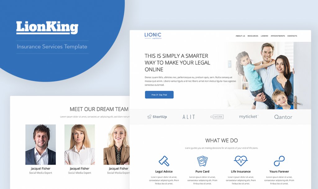 Insurance company website template - LionKing