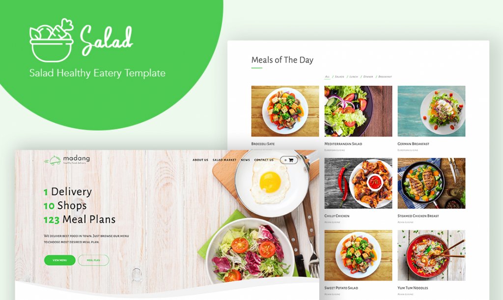 Salad - WordPress theme for meal planning and catering.