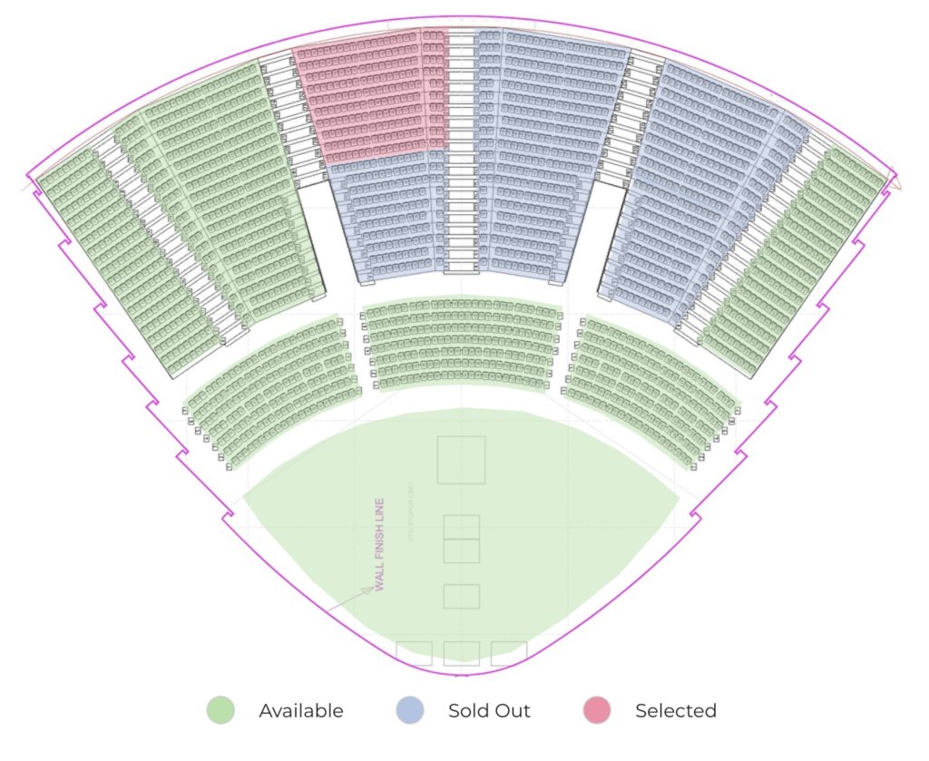 MyTicket Events hall seating chart example, interactive expo hall integration in WordPress